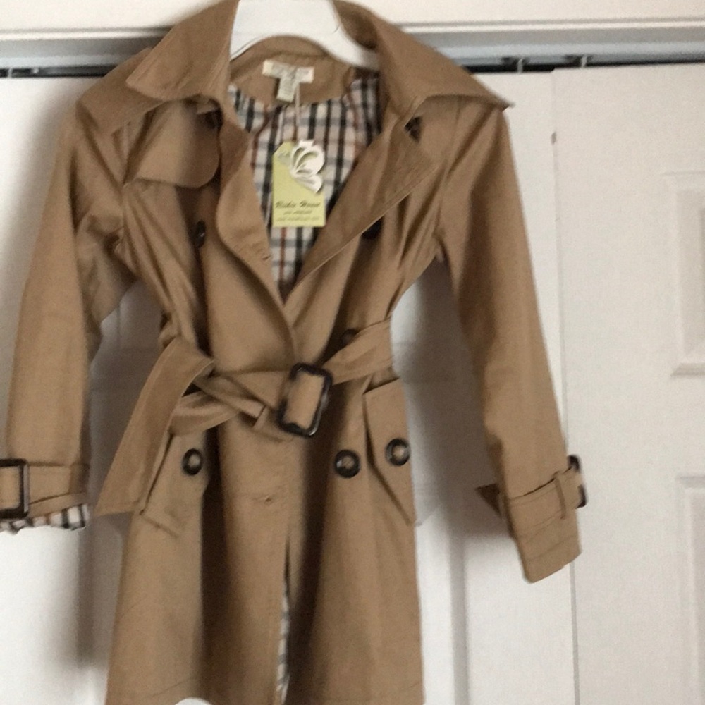 Girls trench coat with hood